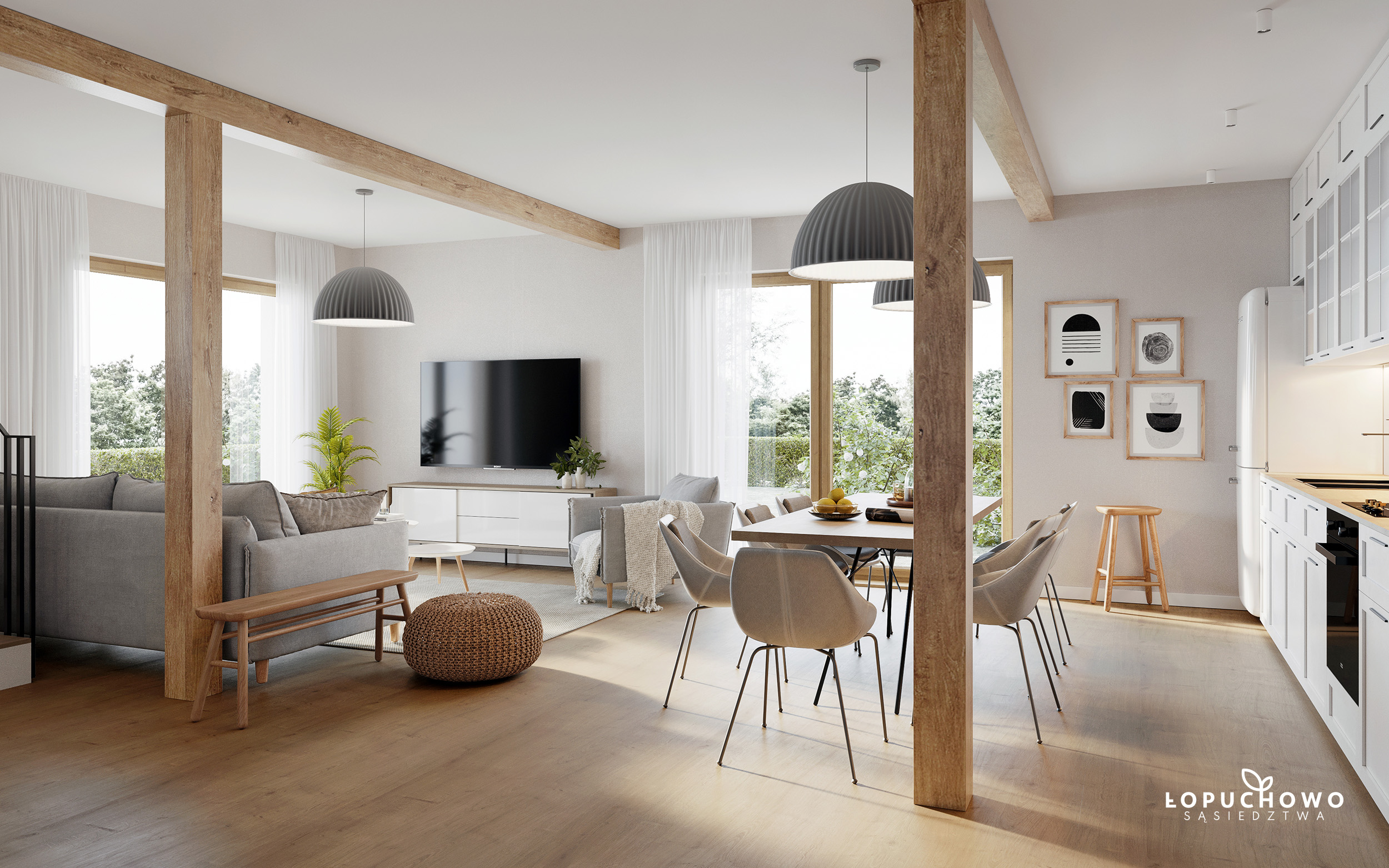 Wizualizacja 3D Lublin – przestrzeń dzienna, wizualizacja wnętrz