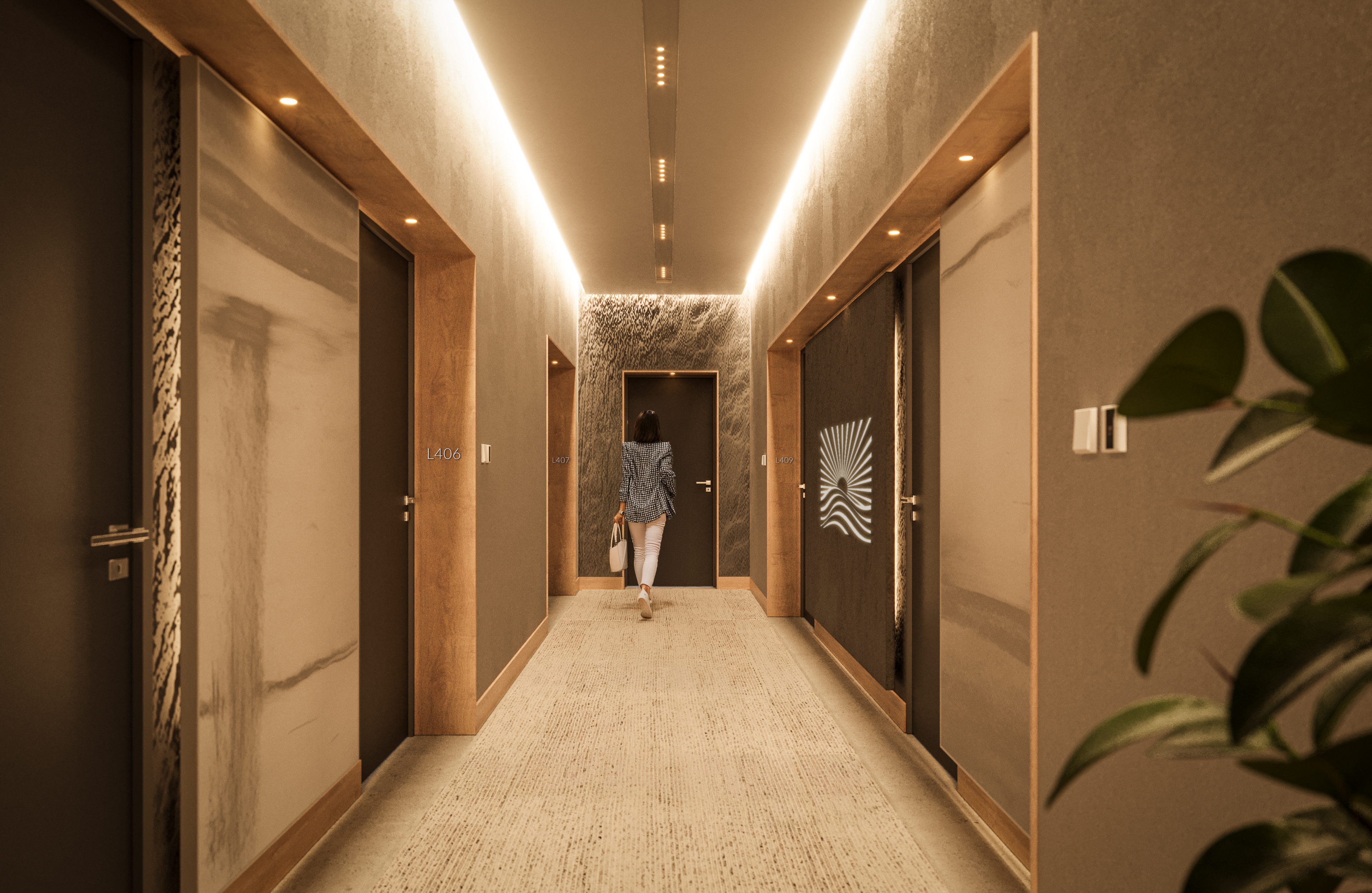 Wizualizacja 3D Poznań – wnętrze holu, rendering architektoniczny